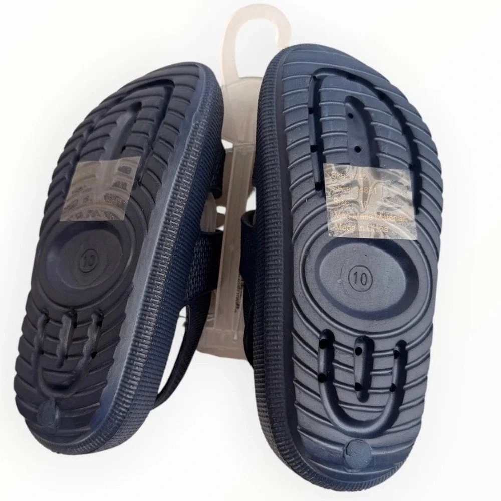 Josmo Unisex Kids Size 10 Rubber Sandals with Adjustable Ankle Strap Navy Blue